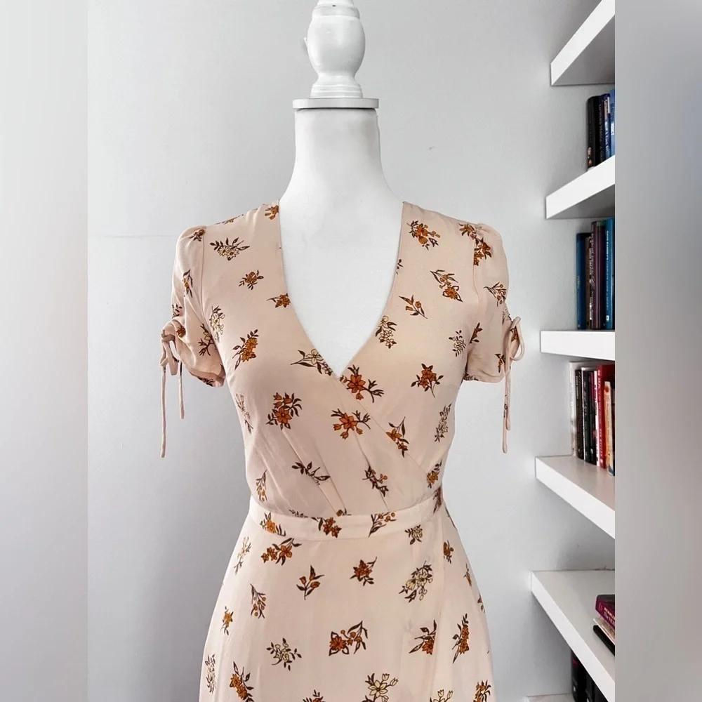 Madewell 100% Silk Faux Wrap Maxi Dress in Field Bouquet size 00 - Picture 4 of 16
